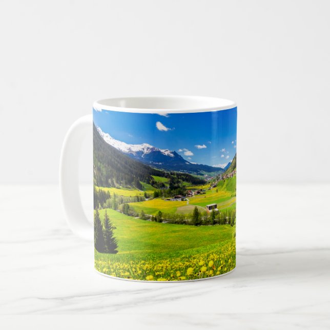 Flowers Dandelion Kanton Graubünden, Switzerland Kaffeetasse (Vorderseite Links)