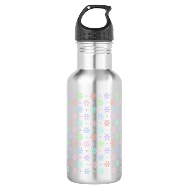 Flowers, Dots & Sparkles Edelstahlflasche (Vorderseite)