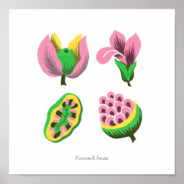 Flowers & Fruits Poster