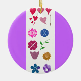 Flowers&Hearts Verzierung Keramik Ornament