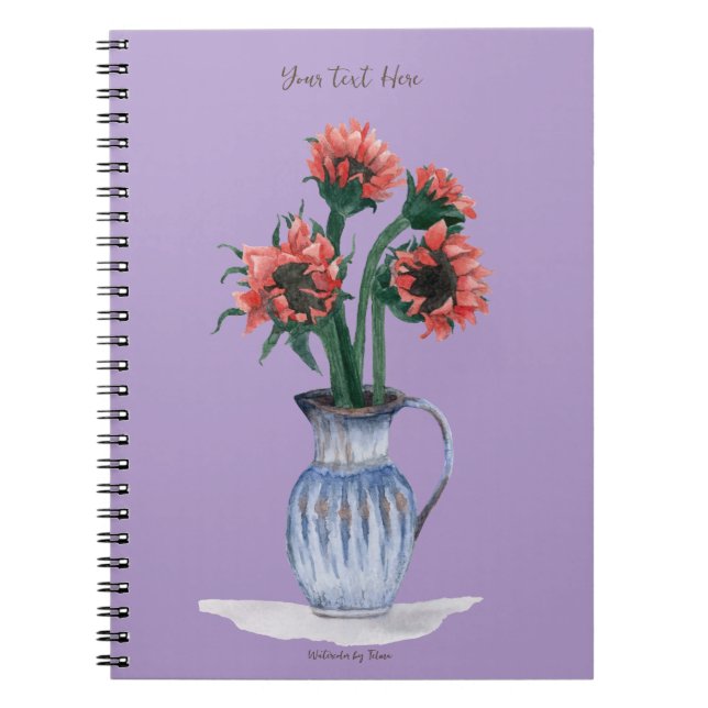 Flowers in a Vase Watercolor Notizblock (Vorderseite)