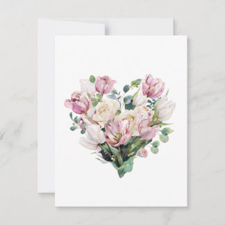 Flowers in Heart Shape, Valentine's Day Card Feiertagskarte