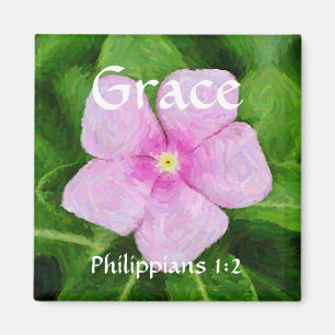 Flowers of Faith Philippians 1:2 Periwinkle Magnet