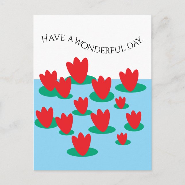 Flowers on a pond postkarte (Vorderseite)