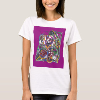 Flowers, on a purple background T-Shirt