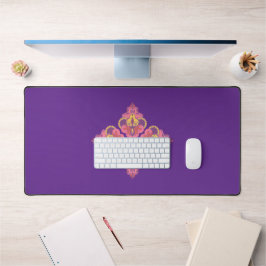 Flowers on Purple Desk Mat Schreibtischunterlage