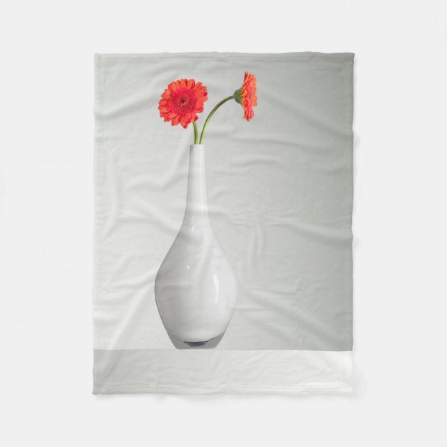 Flowers | Orange Gerbera in Vase Fleecedecke (Vorderseite)