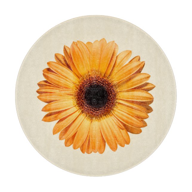 Flowers | Orange Gerbera Schneidebrett (Vorderseite)