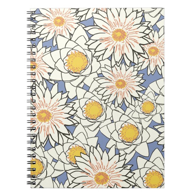 Flowers pattern lotus lily notizblock (Vorderseite)