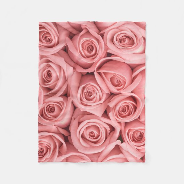 Flowers | Pink Roses Fleecedecke (Vorderseite)