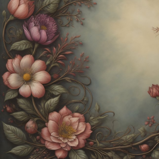 Flowers & Postcard Nr. 2 Vintage Tissue Paper Seidenpapier (Von Creator hochgeladen)