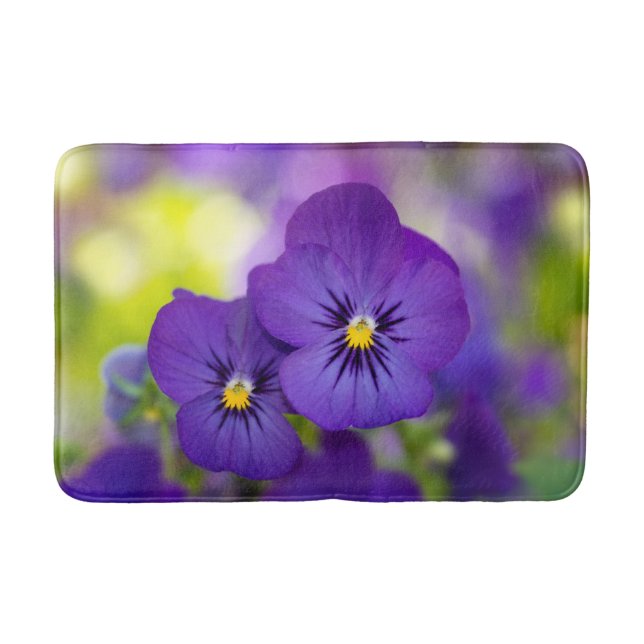 Flowers | Purple Pansies Badematte (Vorderseite)