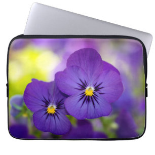 Flowers   Purple Pansies Laptopschutzhülle