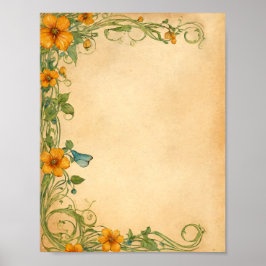Flowers Scrapbook & Junk Journal Supplies Downlad Poster
