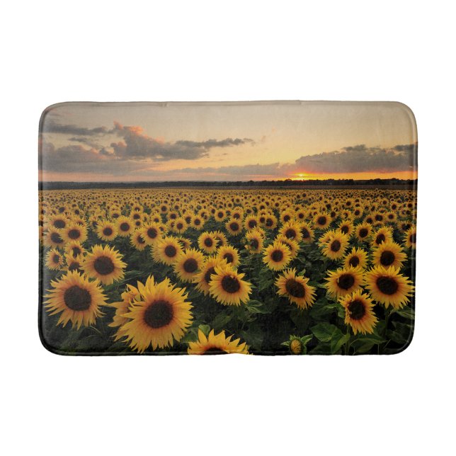 Flowers | Sunflower Field Badematte (Vorderseite)