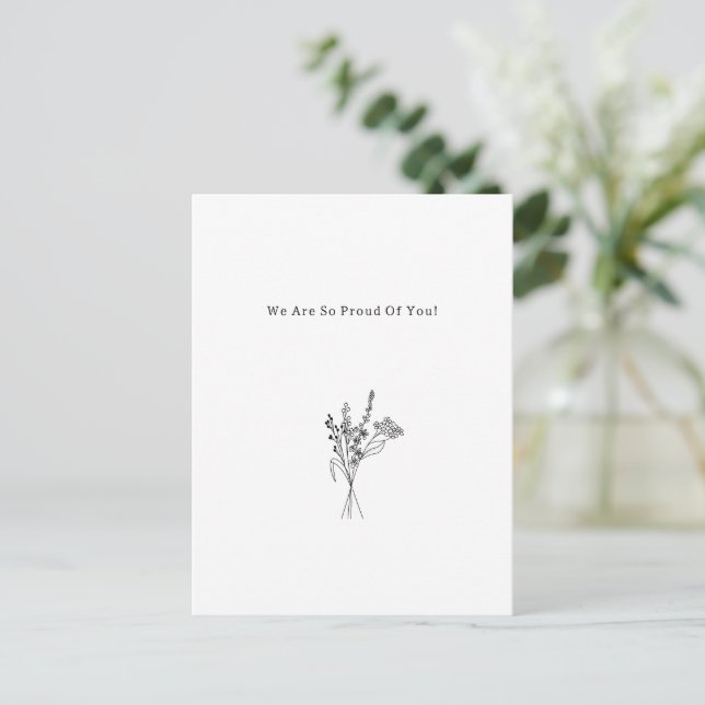 Flowers Sweet And Cute Proud Of You Quote Card Postkarte (Stehend Vorderseite)
