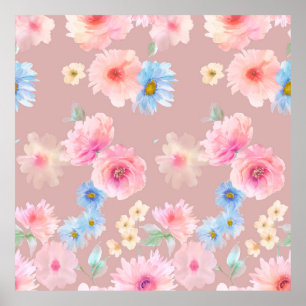 Flowers watercolor illustration. Big Set watercolo Poster