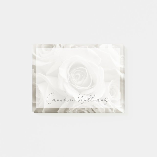 Flowers | White Roses Post-it Klebezettel (Vorderseite)
