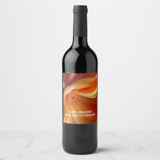 Flowing Floral in Red Weinetikett (Vorderseite)