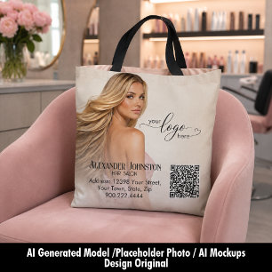 Flowing Hair Salon QR-Branding-Design Tasche