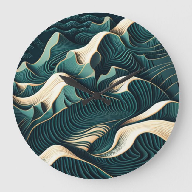 Flowing Harmony Große Wanduhr (Vorderseite)