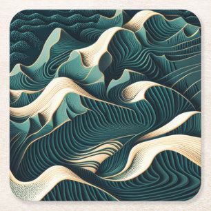 Flowing Harmony Rechteckiger Pappuntersetzer