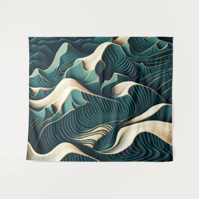 Flowing Harmony Wandteppich (Vorderseite (Horizontal))