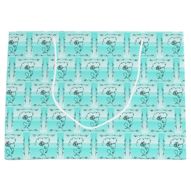 Flowntasche Beauty Aqua Horizontale Geschenktasche Große Geschenktüte (Vorderseite)