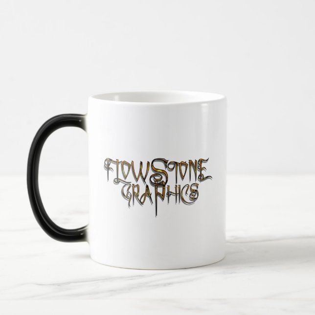 Flowstone Grafik-Logo Verwandlungstasse (Links)
