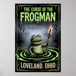 Fluch des Loveland Frogman-Kryptiden Ohio Horror Poster