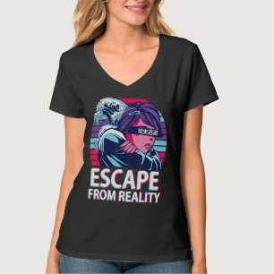 Flucht aus der Realität Vaporwave Ästhetik Japanis T-Shirt