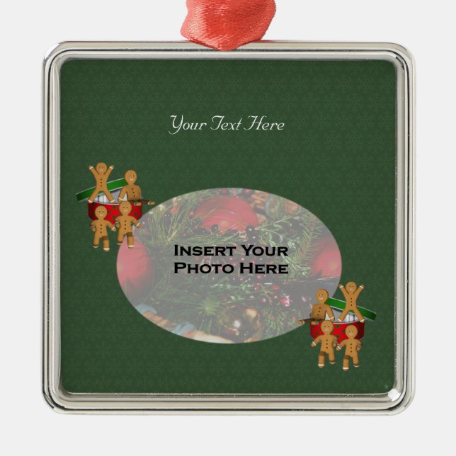 Flucht aus Lebkuchen Männer Holiday Foto Ornament (Vorne)