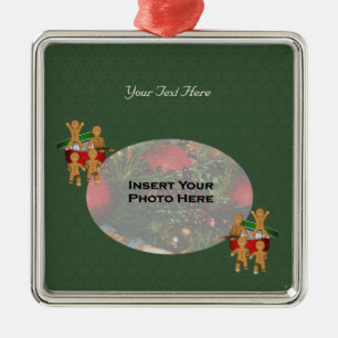 Flucht aus Lebkuchen Männer Holiday Foto Ornament Metall