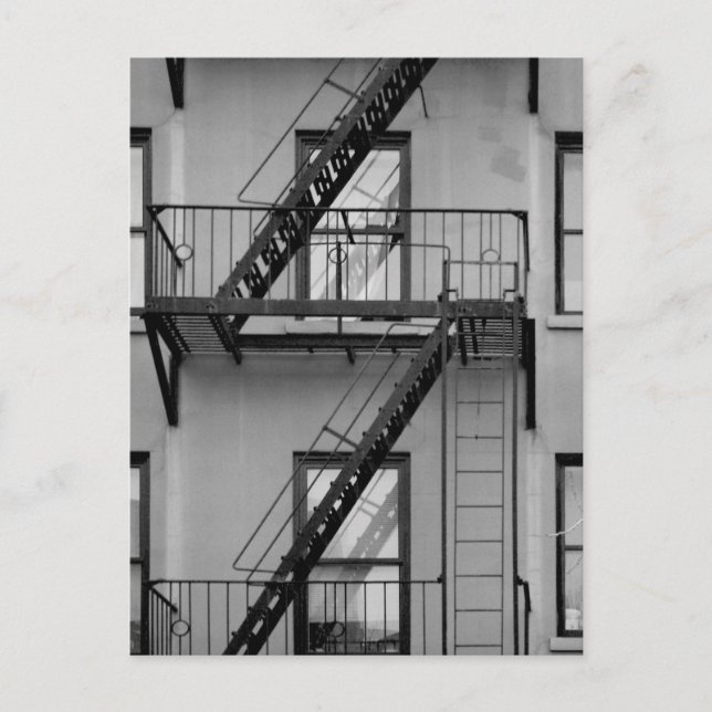 Flucht aus NY-Feuer Postkarte (Vorderseite)