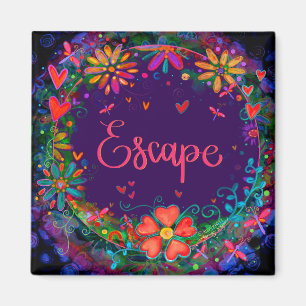 Flucht Hübschen Spaß Floral Moderne Inspirivity Magnet