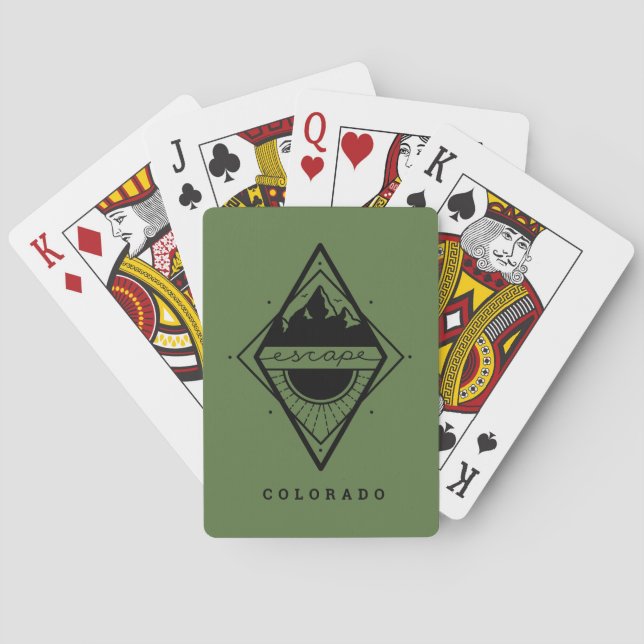 Flucht in die Berge, die grüne Karten spielen Spielkarten (Rückseite)