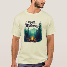 Flucht in die Wildnis - Campfire Berg T-Shirt