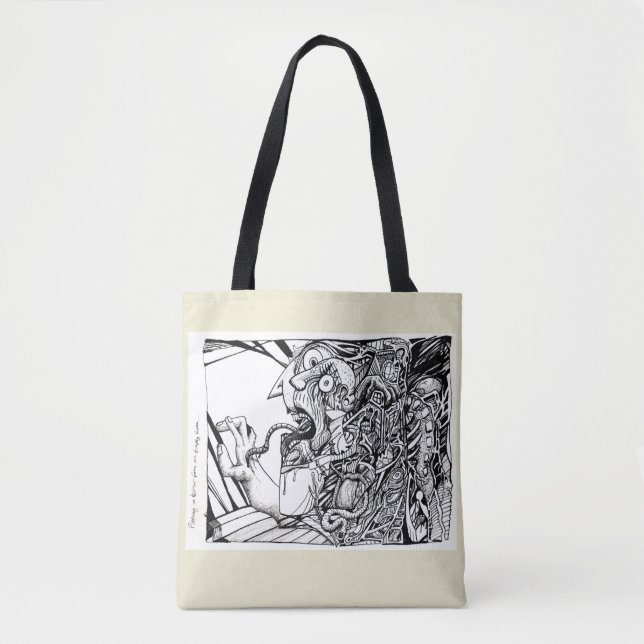 Flucht in Schrecken aus einem leeren Raum... Tasche (Vorderseite)