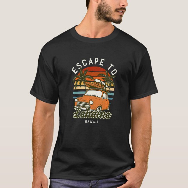 Flucht nach Lahaina Beach Hawaii Ocean Hi Summer V T-Shirt (Vorderseite)