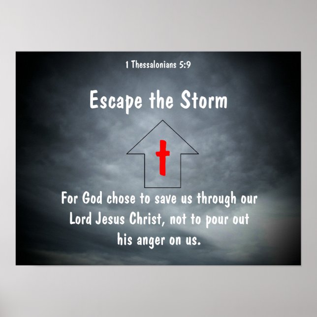 Flucht vor dem Sturm, wählt Gott Jesus Poster (Vorne)