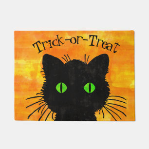 Flüchtige Blick-A-Boo Black Cat Orange Trick-oder- Fußmatte