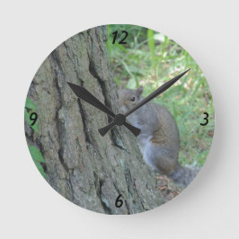Flüchtige Blick A Boo Eichhörnchen - Runde Wanduhr