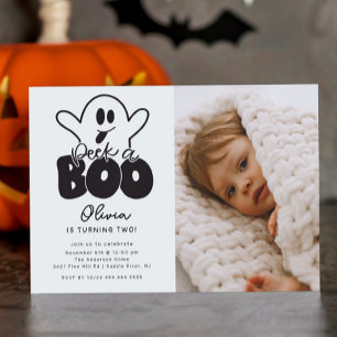 Flüchtige Blick A Boo Ghost Foto Geburtstag Einladung
