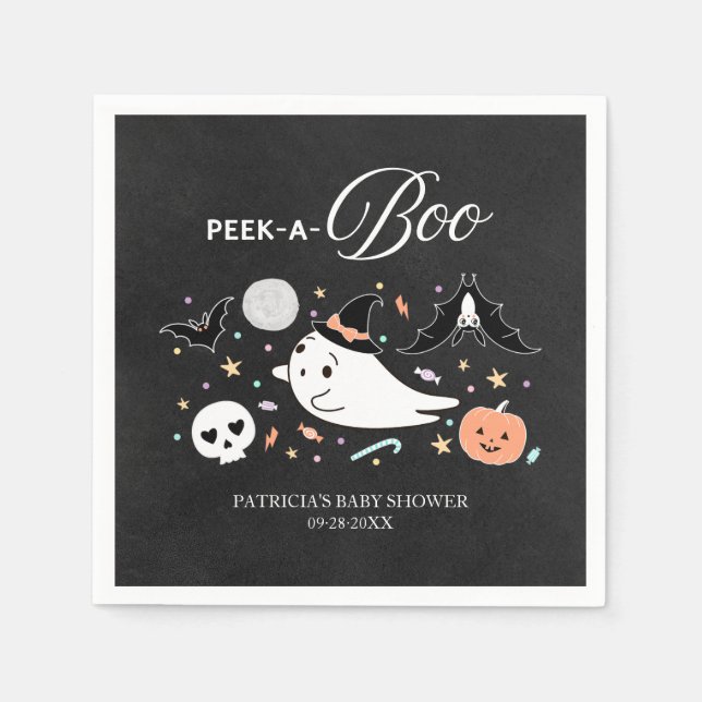 Flüchtige Blick-A-Boo Ghost Halloween Kinderdusche Serviette (Vorderseite)