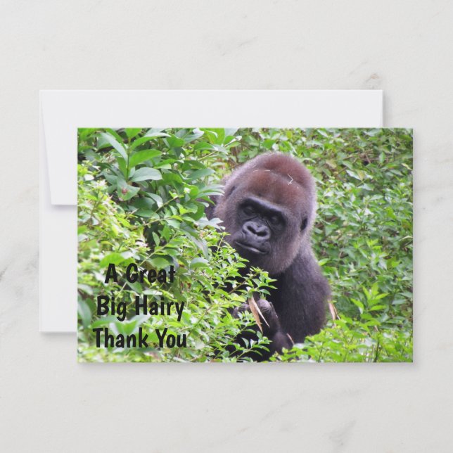 Flüchtige Blick-A-Boo Gorilla - Vielen Dank, Ihre  Dankeskarte (Vorderseite)