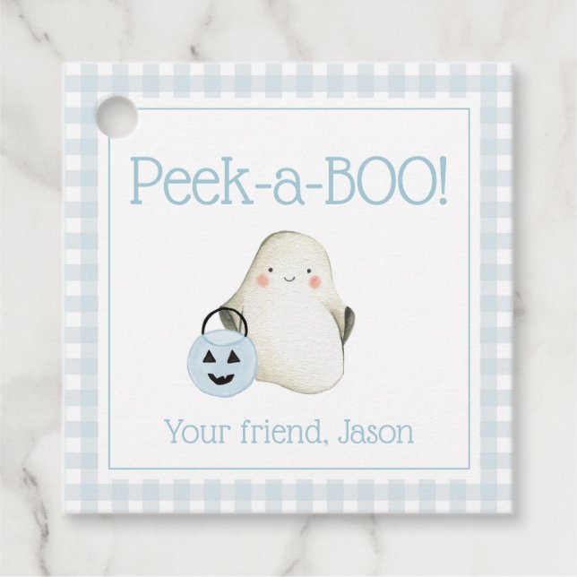 Flüchtige Blick-a-BOO Halloween Trick oder Treat K Geschenkanhänger (Vorderseite)