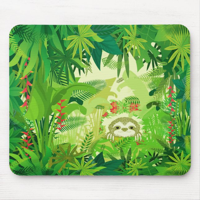 Flüchtige Blick a Boo Jungle Sloth Mousepad (Vorne)