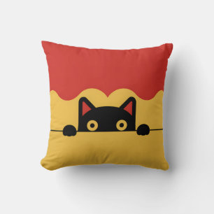 Flüchtige Blick-a-Boo-Katze Minimalistisch Kissen