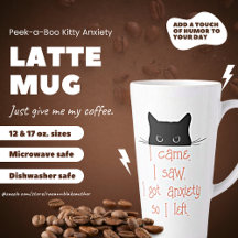 Flüchtige Blick-a-Boo Kitty Angst Latte Tasse