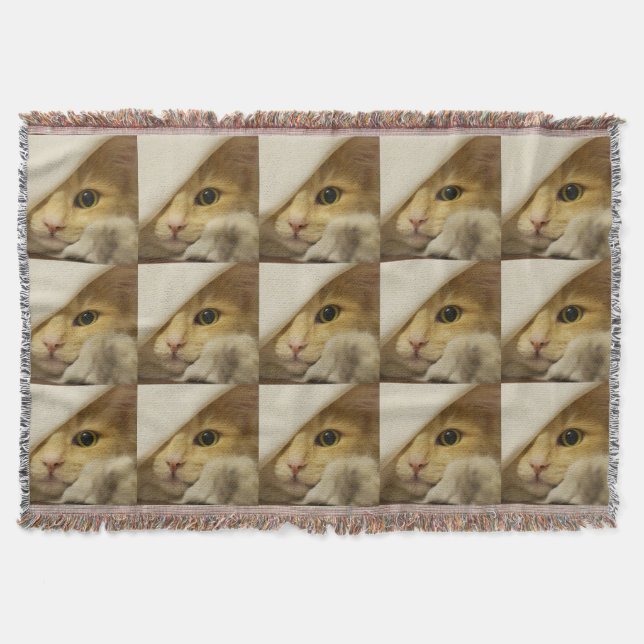 Flüchtige Blick-A-Boo Kitty Decke (Vorderseite)